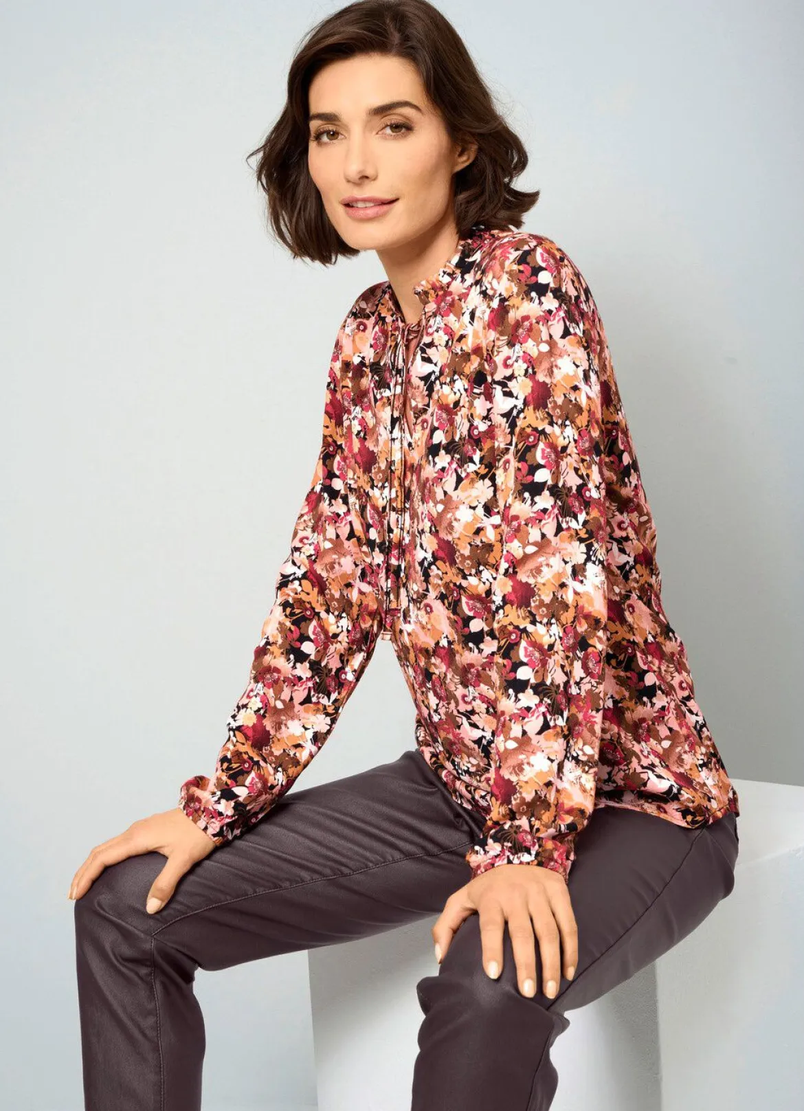 Schlupfbluse mit Floralprint