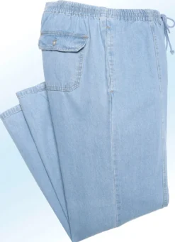 Schlupfjeans mit Gummibund und Kordelzug in 4 Farben