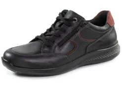 Schnürschuh aus Nappaleder mit Nubukleder-Besätzen