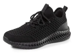Schnür-Sneaker aus strukturiertem Textilmaterial