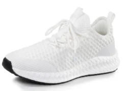 Schnür-Sneaker aus strukturiertem Textilmaterial