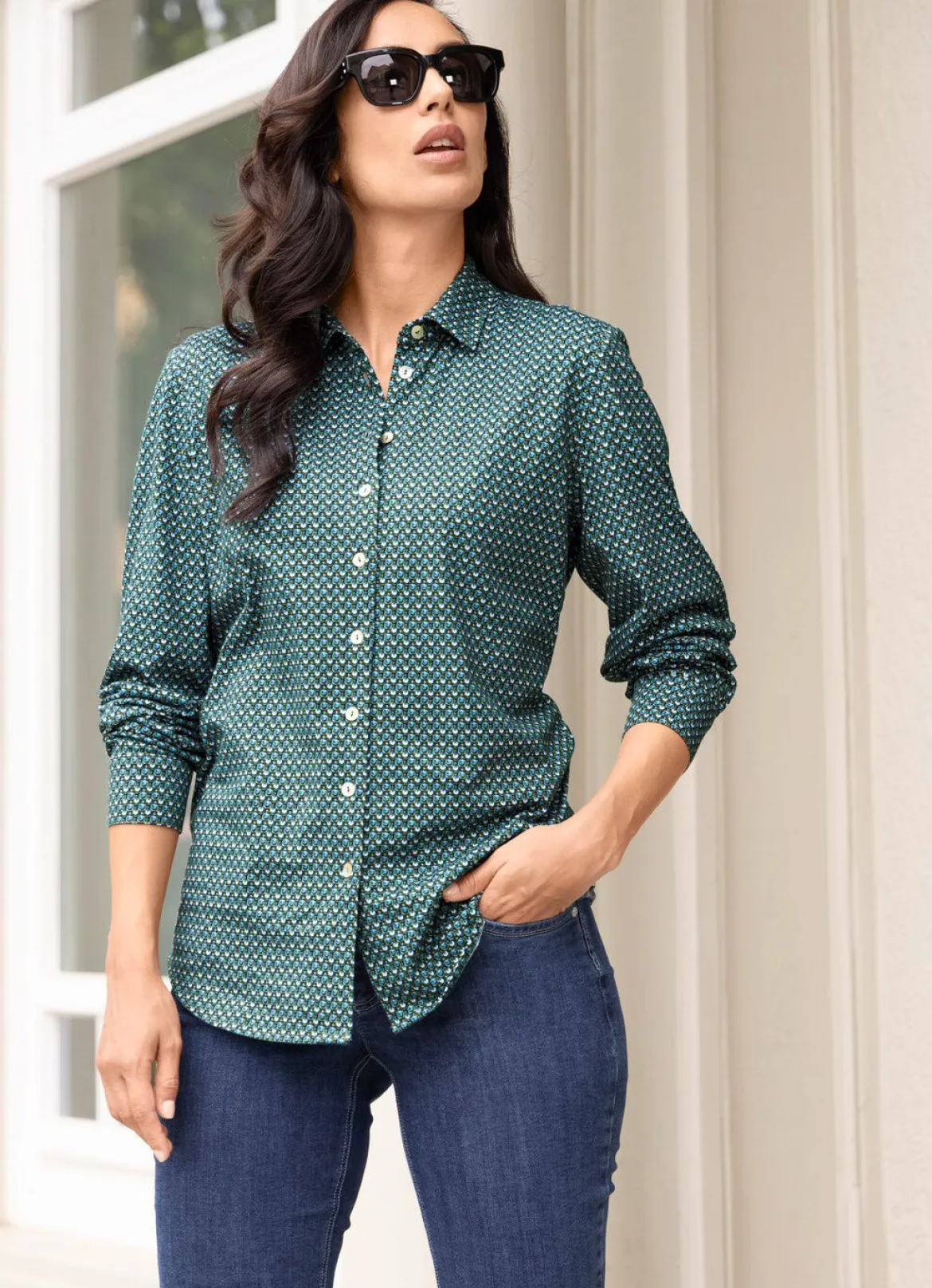 Shirtbluse mit Minimal -Dessin