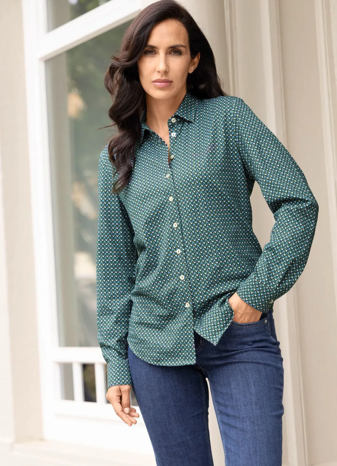 Shirtbluse mit Minimal -Dessin