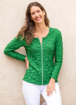 Shirtjacke mit durchgehendem Reißverschluss