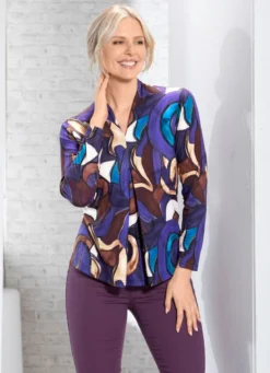 Shirt mit Kellerfalte im Vorderteil in 2 Farben