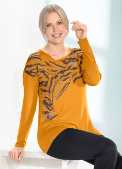 Shirt mit Kontrast-Druck in 3 Farben