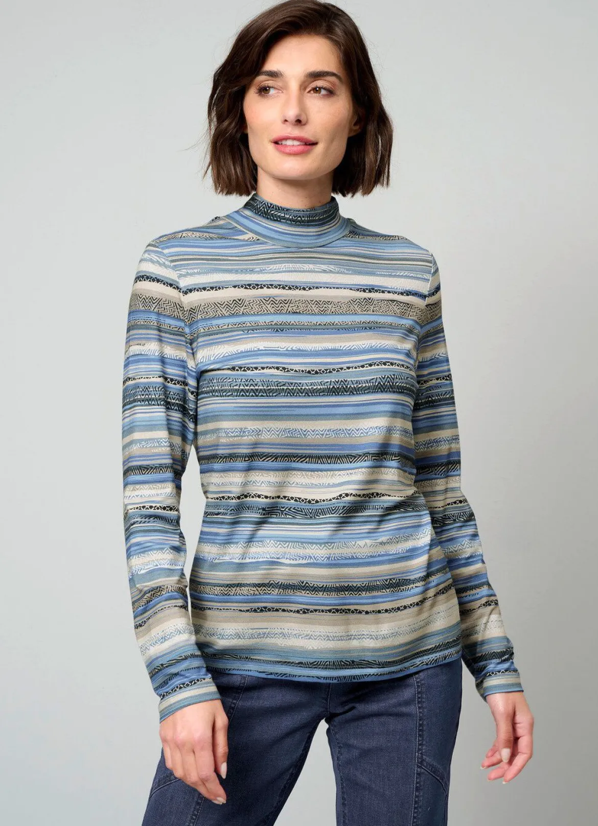 Shirt mit kurzem Reißverschluss