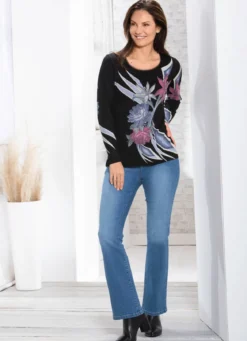 Shirt mit Tüll-Abschluss am Ausschnitt
