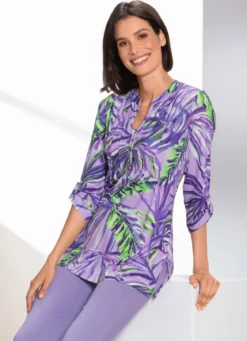 Shirt-Tunika mit farbbrillantem Druck