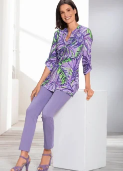 Shirt-Tunika mit farbbrillantem Druck