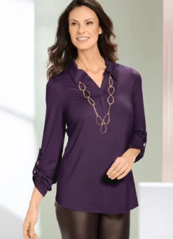 Shirt-Tunika mit krempelbaren Ärmeln