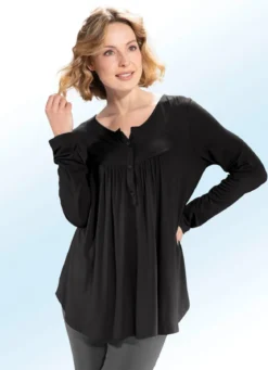Shirt-Tunika mit rundem Halsausschnitt
