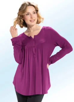 Shirt-Tunika mit rundem Halsausschnitt