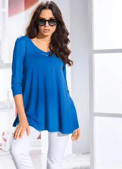 Shirt-Tunika mit Schmuckknöpfen