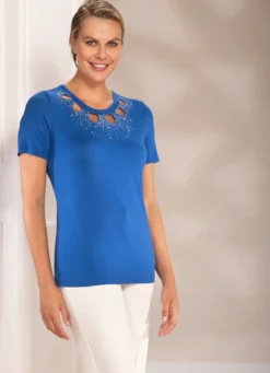 Shirt-Tunika mit Strasssteinen