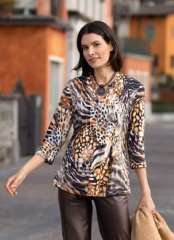 Shirt-Tunika mit V-Ausschnitt