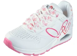 SKECHERS Schnür-Sneaker mit niedlichen Herzchen bedruckt
