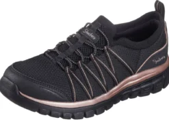 SKECHERS, trendige Damen-Slipper, aus gestricktem Mesh-Material