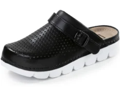 Sommerliche Damen-Clogs, aus Leder