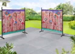 Stellwand mit originellem Blumenmotiv