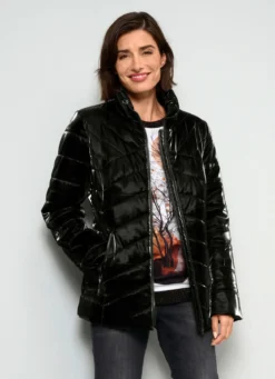 Steppjacke in Metallic-Optik