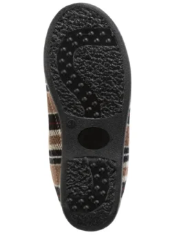 Stiefelette aus kariertem Textilmaterial