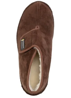 Stiefelette aus Veloursmaterial mit Klettverschluss