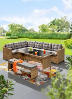 Stilvolle Ecklounge mit Bank