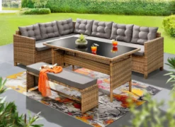 Stilvolle Ecklounge mit Bank