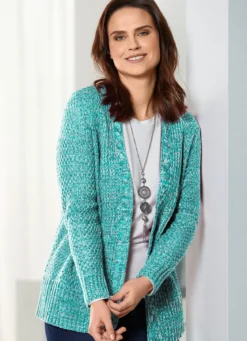 Strickjacke aus Melangegarn