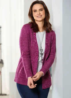 Strickjacke aus Melangegarn