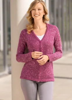 Strickjacke aus Melangegarn