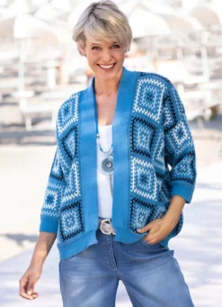 Strickjacke in Jacquard-Dessin