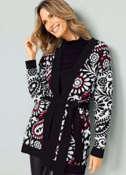 Strickjacke in Jacquard-Dessin