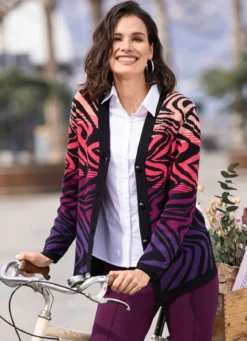 Strickjacke in Jacquard-Dessin