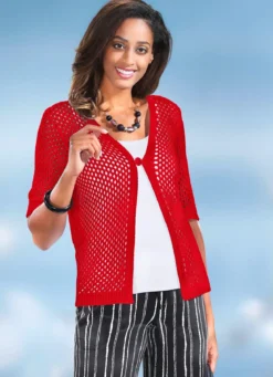 Strickjacke in Netzmuster