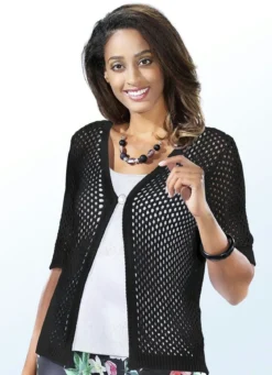 Strickjacke in Netzmuster