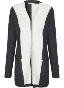 Strickjacke in Strukturmix