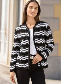 Strickjacke mit geflochtener Blende