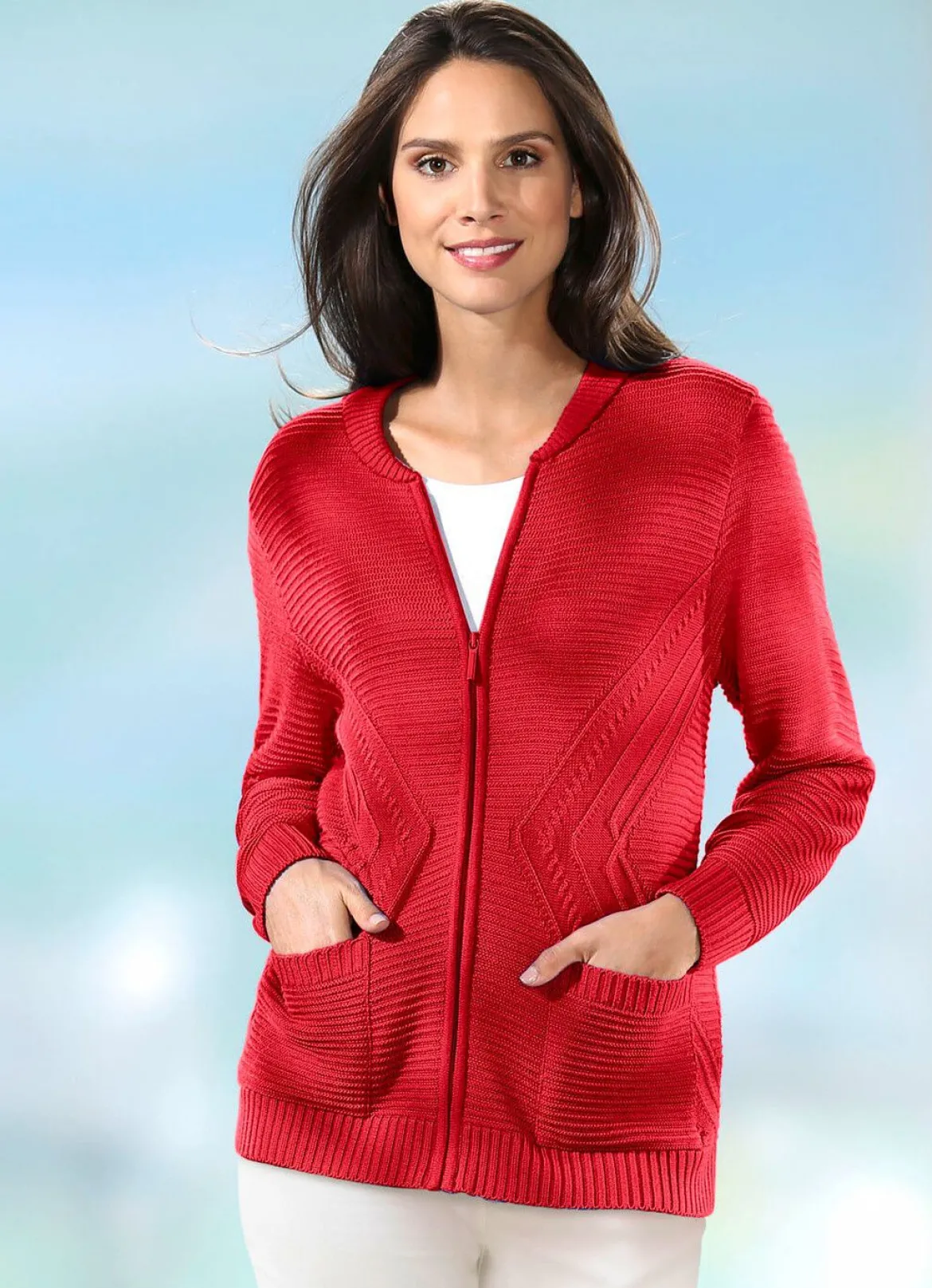 Strickjacke mit Strukturakzenten