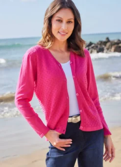 Strickjacke mit Strukturdessin