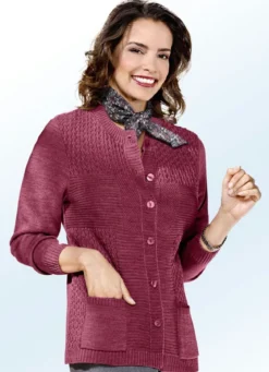 Strickjacke mit Strukturmix