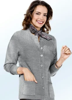 Strickjacke mit Strukturmix