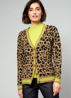Strickjacke mit Tierfell-Optik
