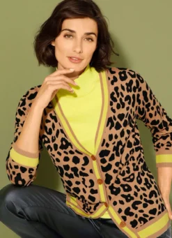 Strickjacke mit Tierfell-Optik