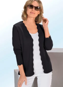 Strickjacke mit Wellenabschlüssen
