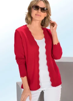 Strickjacke mit Wellenabschlüssen