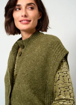 Strickweste aus Bouclé-Melangegarn