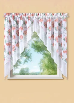 2-teiliger Fensterbehang mit Rosenmotiv