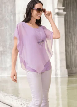 Unifarbene Poncho-Tunika